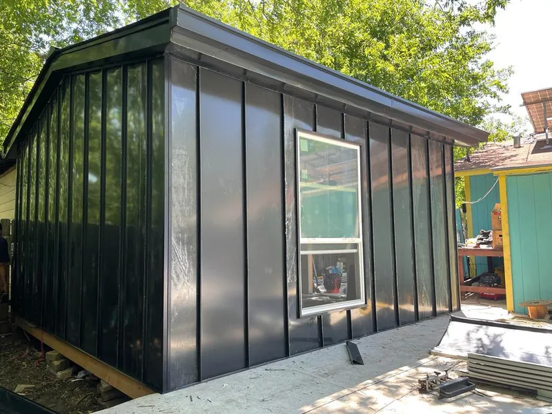 Black standing seam metal wall panels for Metal Roof Installation in Denair